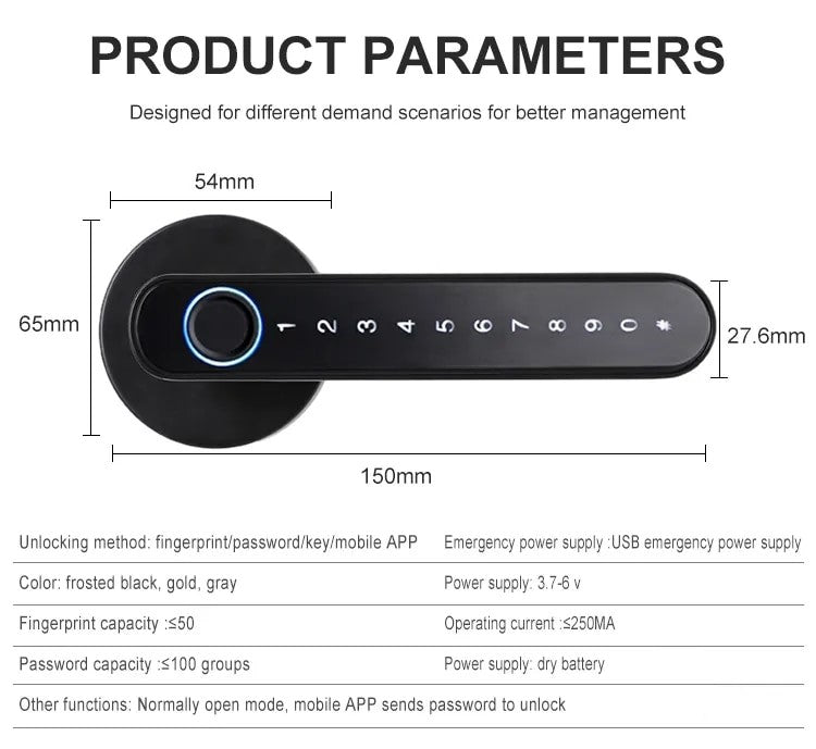 ARTEZA™ Fingerprint Smart Door Lock